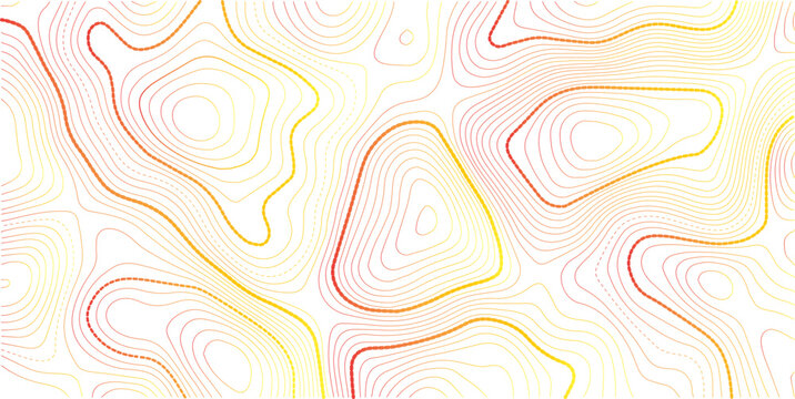 Geographic map of highlands, mountain range topography, vector banner. white color background topo