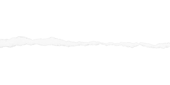 White ripped paper strip tapering from thick to thin