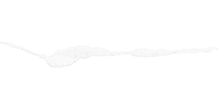 White ripped paper strip with a thick left bulge
