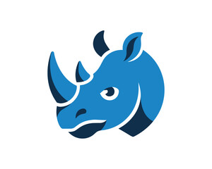Stylized rhino head logo icon © MdBillal