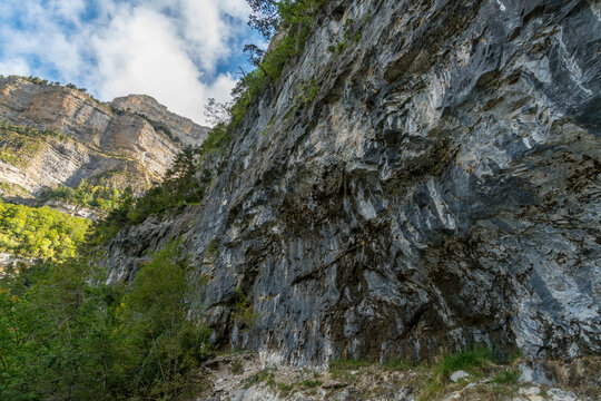 Spain, Aragon, Torla.  Ordesa Y Monte Perdido National Park.  Trail to the Gradas Soaso Waterfalls