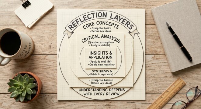 Concentric Layers of Reflection Analysis and Learning Process Diagram