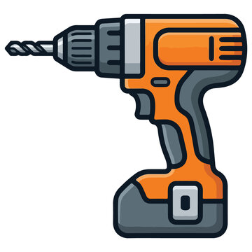 Cordless Power Drill Vector Illustration Icon
