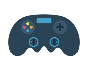 Modern gaming controller vector, dark blue gamepad icon, digital video game console accessory isolated PNG with Transparent Background © Aosa