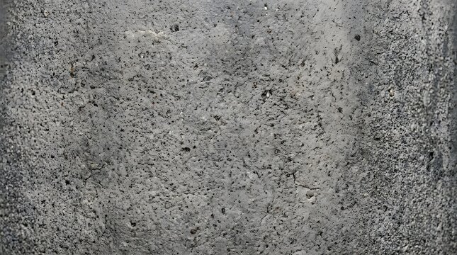 Gray concrete wall exhibits a rough pitted aggregate finish with small air bubbles and uneven industrial texture details.