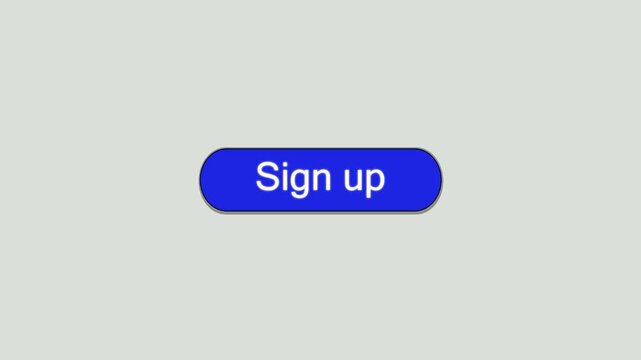 Sign Up Button Animation with Cursor Click on White Background - CTA Motion Graphic