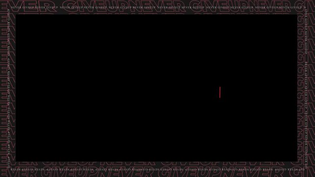 Animated motivational text stay strong displayed against dark textured background with repeating typography pattern elements with motivational phrase