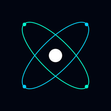 Conceptual Neon Atomic Spark Orbit Path Vector Illustration for Scientific Research and Advanced Quantum Physics