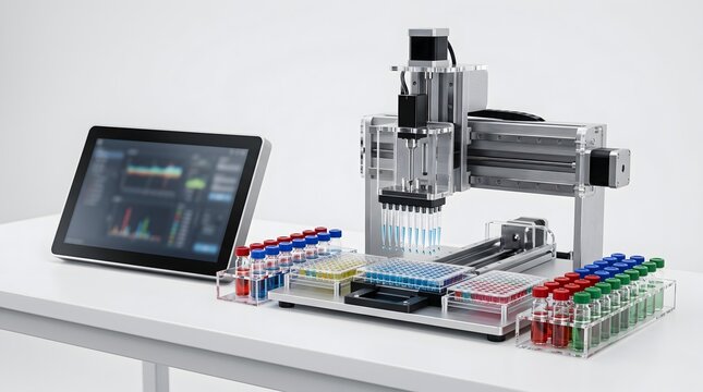 Automated laboratory robot for sample processing and liquid handling