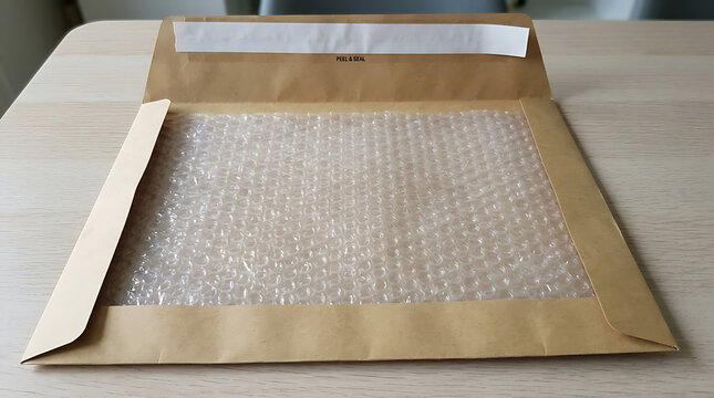 Clean flat lay mockup of small white objects in cardboard box packaging display