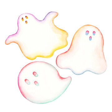ハロウィン　お化け ゴースト　水彩 イラスト