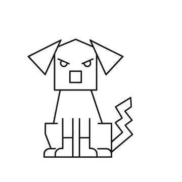 Stylized angry dog illustration