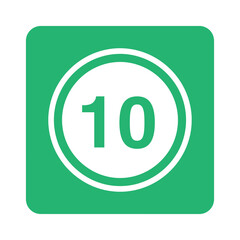 Obraz premium Circular Green Number 10 Speed Limit Graphic Illustration