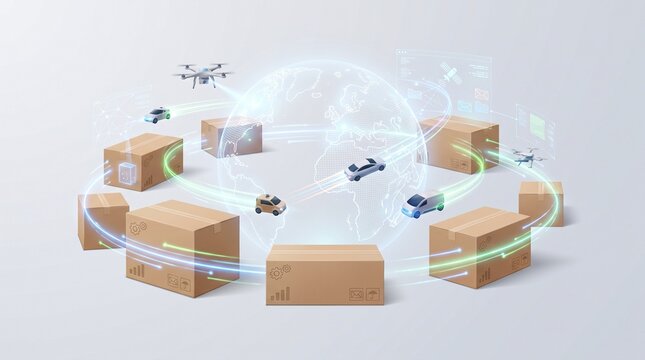 Automated Global Supply Chain Network with Delivery Drones and Package Shipping System
