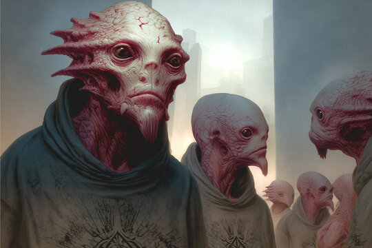 Photorealistic Sci Fi Painting Menacing Predatory Interdimesional Eloh