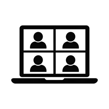 Simple Laptop with Multiple User Profiles Icon