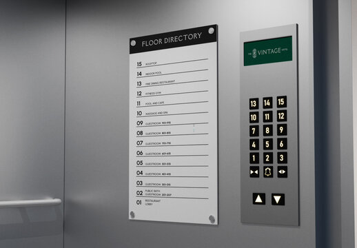 Elevator Wayfinding Mockup