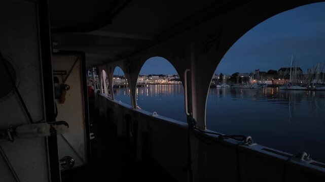 Marina in Brest looking out from boat deck