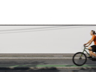 Blank hoarding billboard on sidewalk mockup 3D render © impro-studio