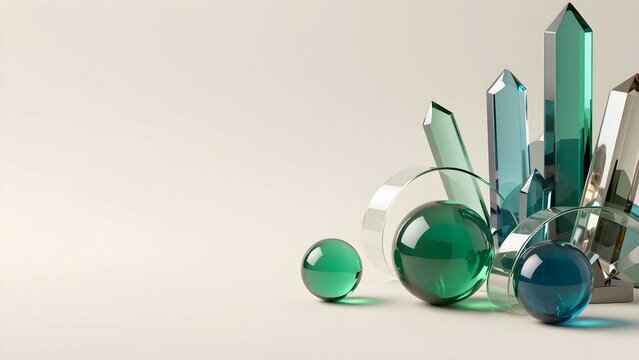Dynamic emerald shapes for modern commercial presentations