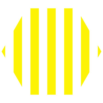 Abstract Minimalist Octagon Geometric Logo Icon with Vertical Stripes Lines Concept