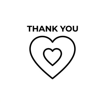Elegant Minimalist Thank You Heart Graphic Design.