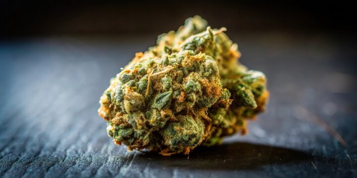 High-quality close-up image of a single cannabis nug , fine details, cannabis, fine details,cannabis