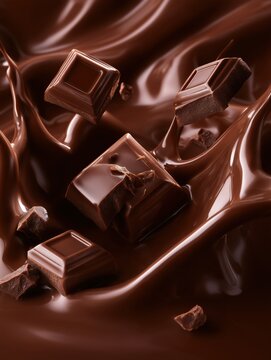 Chocolate Splash with chocolate pieces in it, it must fill the screen, top view --ar 3:4 --profile j8xai5d --v 8.2 Job ID: ccb363ca-aa5b-4d65-be2e-cdf5bdb9d73e
