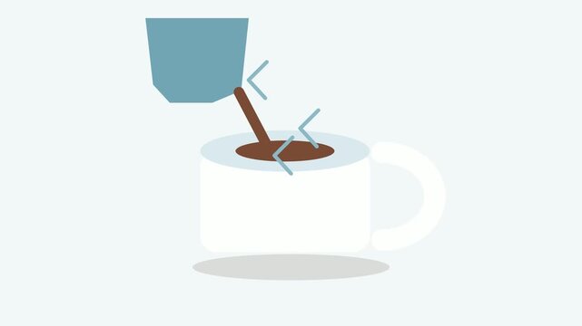 Coffee Cup, Glass of Milk and Tea Cup Breakfast Collection Vector Illustration with Laptop, Office, Business and Technology Icons