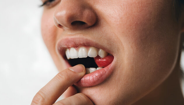 Close-Up of Inflamed Gums Showing Signs of Oral Health Concern