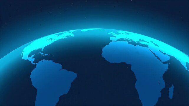 Glowing digital earth globe view