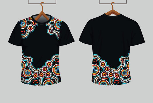 Colorful Aboriginal Dot Artwork for T-Shirt Design
