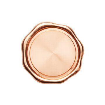 A shiny circular rose gold wax seal stamp with a smooth metallic finish for premium branding and decoration