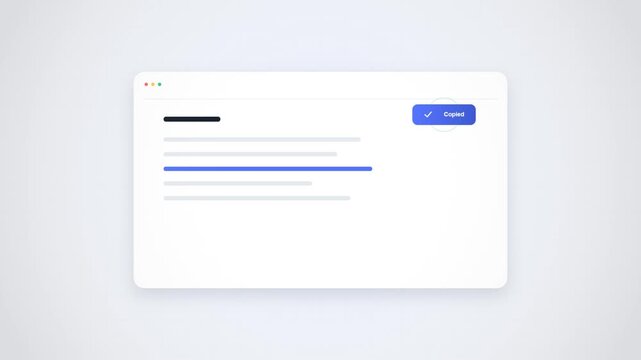 Vector illustration of a minimalist web browser UI dashboard card with publish button