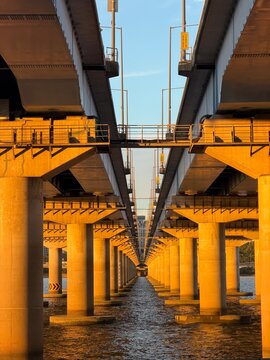 han river bridge sunset seoul