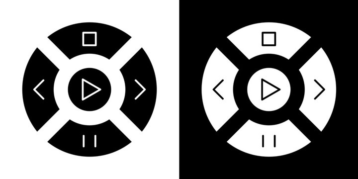 Control Dial Icon Set White Style Collection