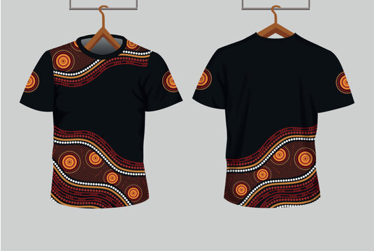 Aboriginal Inspired Traditional Wave Pattern T-Shirt