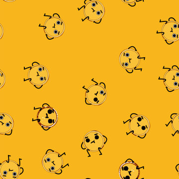 seamless pattern bit coin character cartoon. work finance, cash payment, businessman young bit coin character sign vector