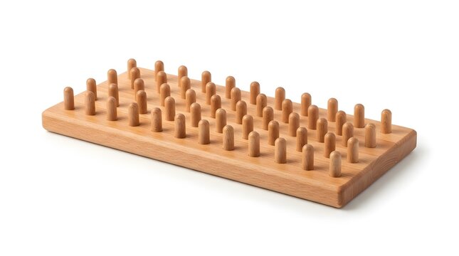 Wooden peg solitaire game with pegs