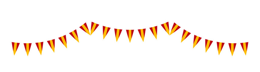 Fototapeta premium Spain flag bunting garland festive flat illustration