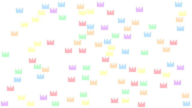 Pastel Colorful Crown Pattern Background Design