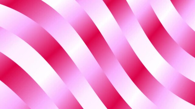 Abstract pink and red gradient diagonal wavy lines motion background with smooth geometric stripes looping