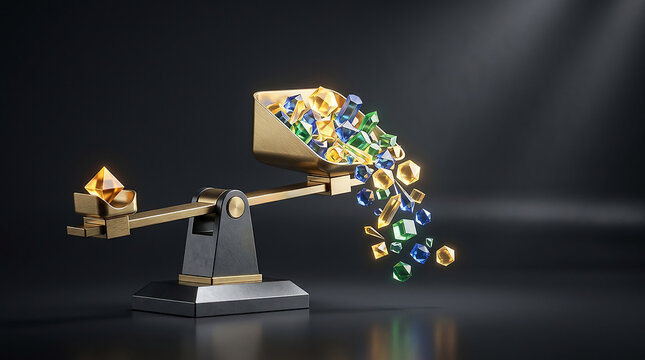 Robotic arm performing precise assembly with colorful components in a modern industrial setting with copy space