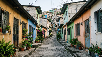 Fototapeta premium Narrow residential lane in informal settlement