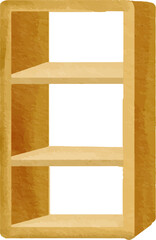 Empty wooden bookshelf with three shelves © nabilahcholila