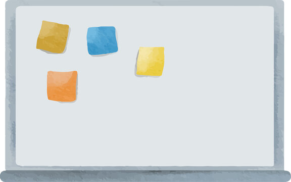 Whiteboard with colorful sticky notes