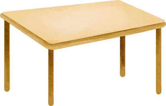 simple wooden table illustration