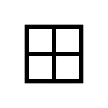 Grid window black frame for structure and division design elements.