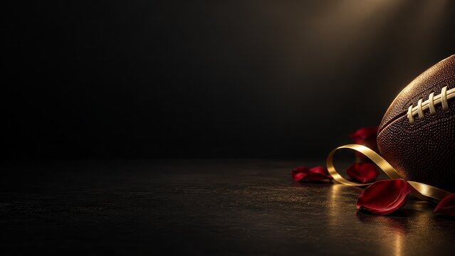Valentine's day american football theme featuring heart decorations and game day elements for a romantic celebration