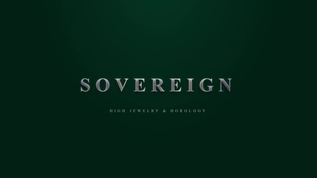 Sovereign Luxury High Jewelry and Horology Brand Logo Animation on Dark Green Background
